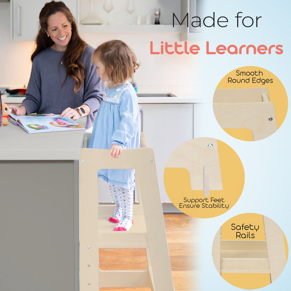 La tour d'apprentissage Montessori avec marchepied réglable